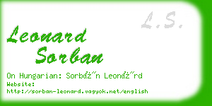 leonard sorban business card